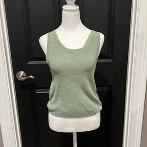 Soft mossy green knitted tank